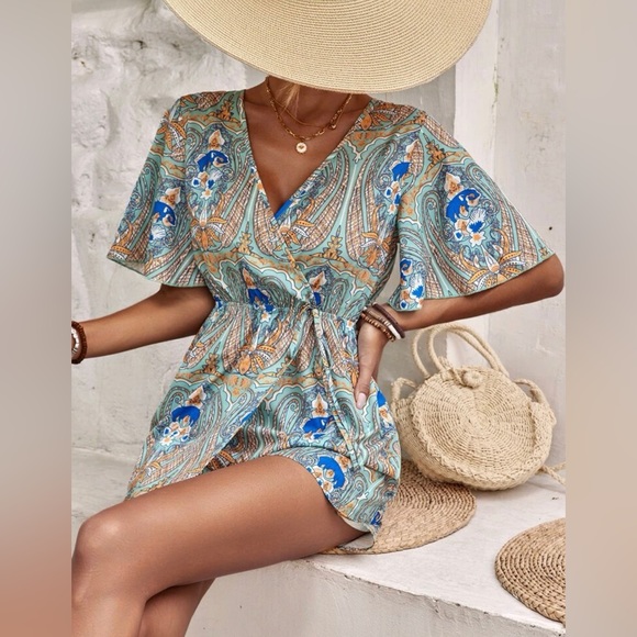 Floral & Paisley Print Romper - Picture 3 of 4